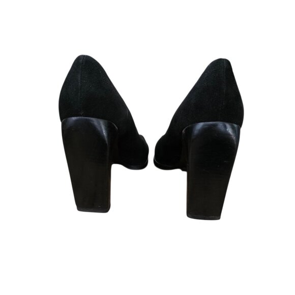 Vintage Gucci Suede Block Heel Pumps Black 9 - Picture 6 of 7